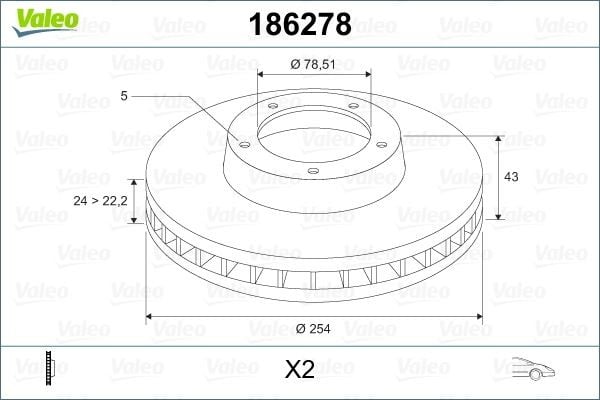 FREN DİSKİ ÖN FORD TRANSİT 92> T12-M12 ÇAP: 254 mm