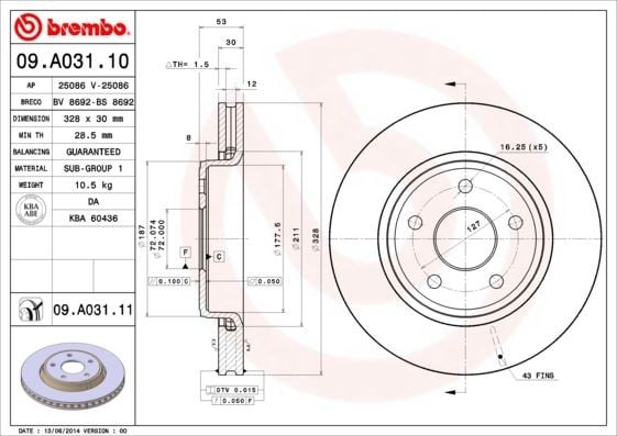 FREN DİSKİ ÖN JEEP CHEROKEE 03>10 328MM/30MM