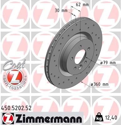 FREN DİSKİ ÖN LAND ROVER-DISCOVERY IV L319 -DISCOVERY IV VAN L319 -RANGE ROVER III L322 -RANGE RO DELİKLİ -986479578-DF4792S