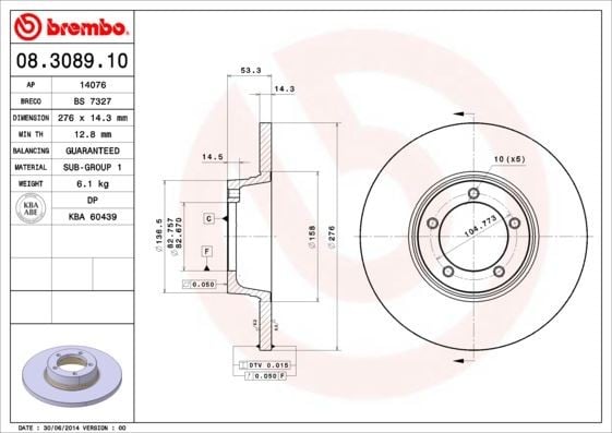 FREN DISKI ON STANDARD LDV