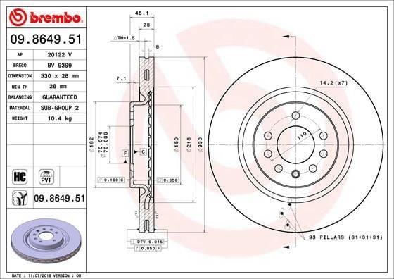 FREN DISKI ON UV COATED OPEL