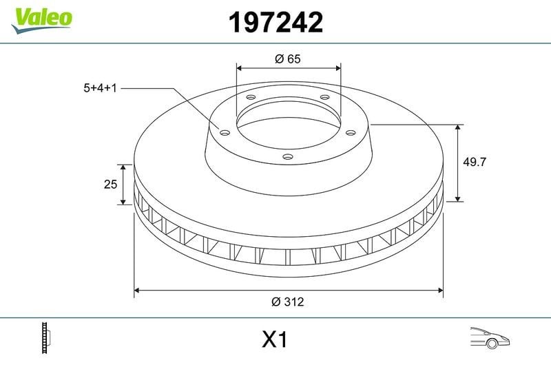FREN DİSKİ ÖN VW PASSAT-GOLF5-GOLF6-GOLF7-CADDY-A3-LEON-FORD CONNECT 23> ÇAP: 312mm. KALINLIK: 25mm Delik: 5