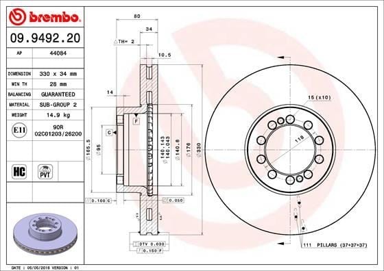 FREN DİSKİ RENAULT TRUCKS D 01/13->-RENAULT TRUCKS MIDLUM 01/00->