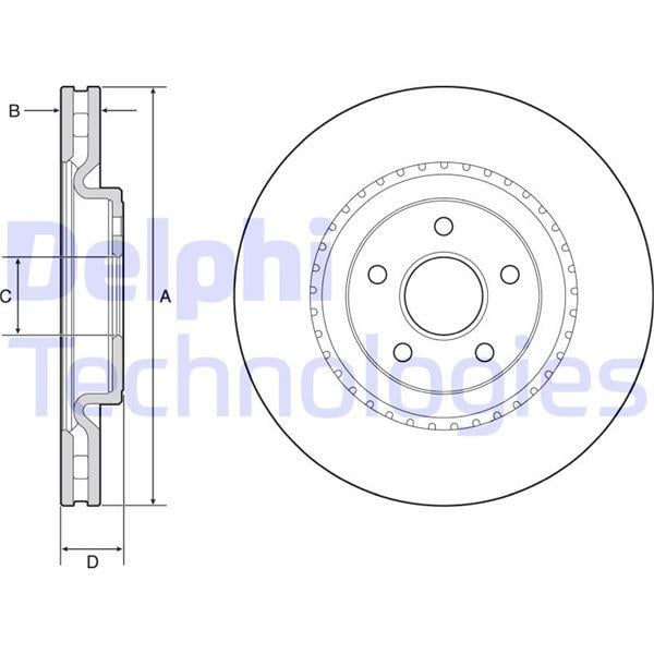 FREN DİSKİ TEKLİ PAKET - BOYALI. DELİKLİ ÖN JEEP GRAND CHEROKEE 11/2010 >