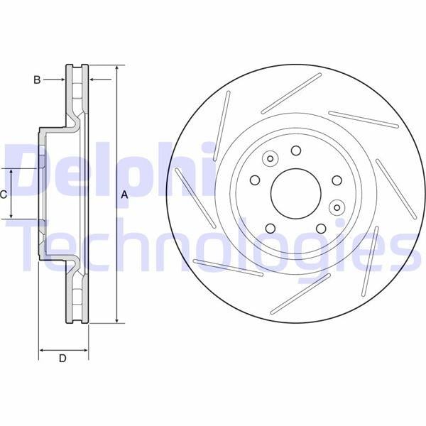 FREN DİSKİ TEKLİ PAKET - BOYALI. DELİKLİ ÖN RENAULT MEGANE 11/2008 > 12/2015