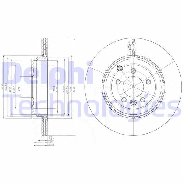 FREN DİSKİ TEKLİ PAKET - BOYALI. DELİKLİ ARKA LAND ROVER RANGE ROVER SPORT 10/2009 > 07/2013