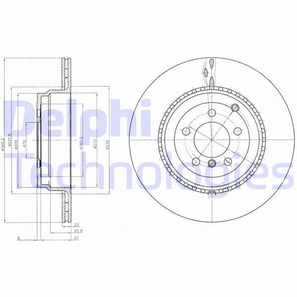 FREN DİSKİ TEKLİ PAKET - BOYALI. DELİKLİ ARKA LAND ROVER RANGE ROVER 03/2010 > 07/2012