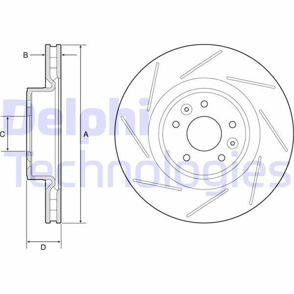 FREN DİSKİ TEKLİ PAKET - BOYALI. DELİKLİ ÖN RENAULT MEGANE 11/2008 > 12/2015