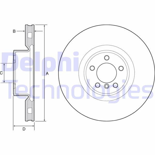FREN DİSKİ TEKLİ PAKET - BOYALI. DELİKLİ ÖN LAND ROVER RANGE ROVER 03/2010 > 07/2012