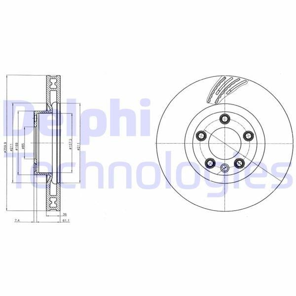 FREN DİSKİ TEKLİ PAKET - BOYALI. DELİKLİ ÖN SOL VW TOUAREG 04/2010 >