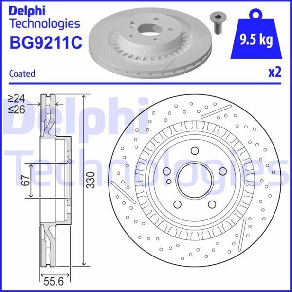 FREN DİSKİ TEKLİ PAKET - BOYALI. DELİKLİ ARKA MERCEDES C63 02/2008 >