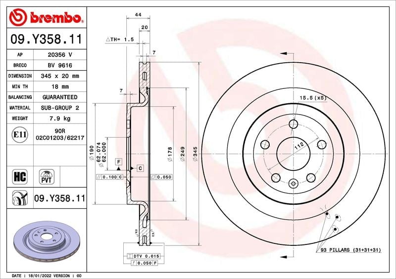 FREN DİSKİ XPENG P7 04-20->