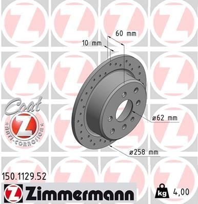 FREN DİSKİ. ARKA. 258.0 /10.0-8.4 MM DELİKLİ 986478034-DF1561