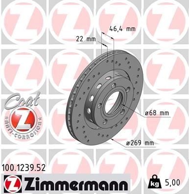 FREN DİSKİ. ARKA. 269 / 22-22 MM . HAVA KANALLI. YÜKSEK KARBON ALAŞIMLI DELİKLİ 986478574-DF4239