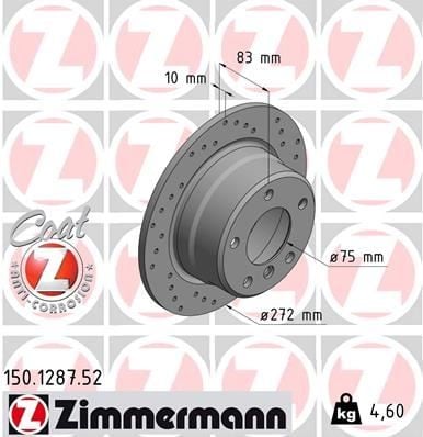 FREN DİSKİ. ARKA. 272 / 10-8.4 MM . KAPLAMALI. YÜKSEK KARBON ALAŞIMLI DELİKLİ 986478439-DF4188