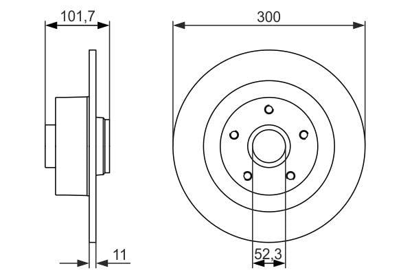 FREN DİSKİ. ARKA. 300 /11-9.5 MM . RULMANLI. ABS SENSÖRLÜ