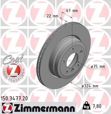FREN DİSKİ. ARKA. 323.8 MM / 22-2.4 MM HAVA KANALLI. YÜKSEK KARBON ALAŞIMLI 0986479A78