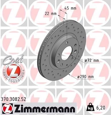 FREN DİSKİ. ÖN. 290 /22-20 MM . HAVA KANALLI DELİKLİ 986479474-DF6068