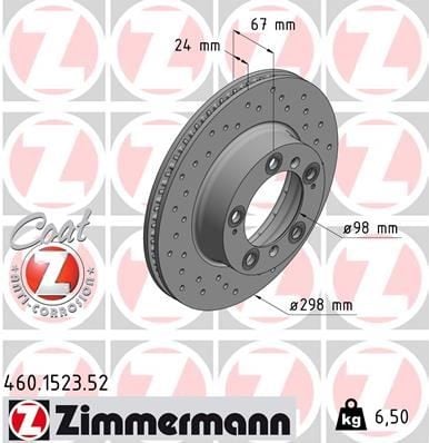 FREN DİSKİ. ÖN. 298 / 24-22 MM . HAVA KANALLI. KAPLAMALI DELİKLİ 986478477