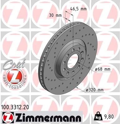 FREN DİSKİ. ÖN. 320 /30-28 MM . HAVA KANALLI. DELİKLİ. KAPLAMALI. YÜKSEK KARBON ALAŞIMLI 986479258-DF6189S