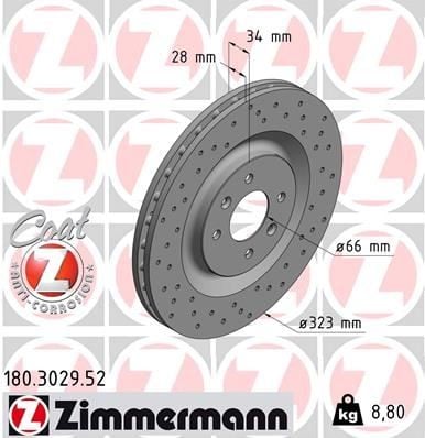 FREN DİSKİ. ÖN. 34 MM / 28-26 MM HAVA KANALLI. YÜKSEK KARBON ALAŞIMLI DELİKLİ 0986479A90