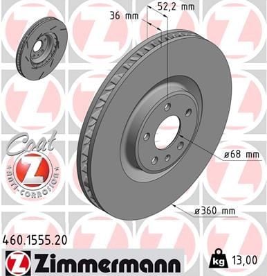 FREN DİSKİ. ÖN. 360 /36-34 MM . KAPLAMALI. YÜKSEK KARBON ALAŞIMLI 0986479D29