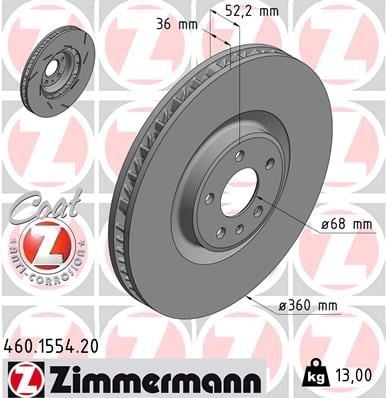 FREN DİSKİ. ÖN. 360 /36-34 MM . KAPLAMALI. YÜKSEK KARBON ALAŞIMLI 0986479D27