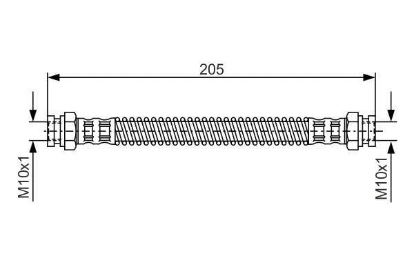 FREN HORTUMU; ARKA. 205.00 MM