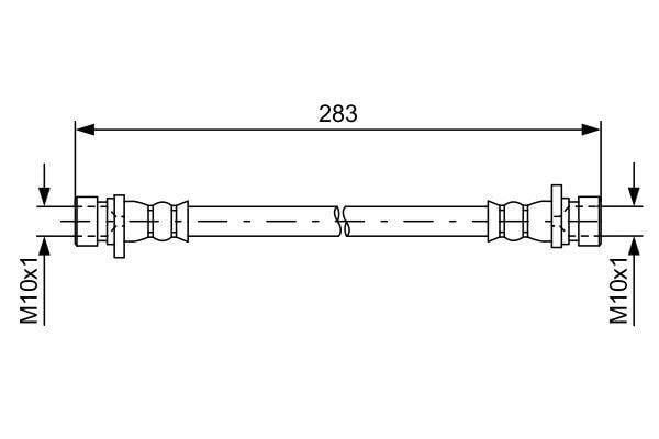 FREN HORTUMU; ARKA. 285.00 MM