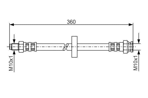 FREN HORTUMU; ARKA. 360.00 MM