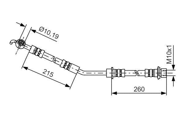 FREN HORTUMU SOL; ÖN. 537.40 MM