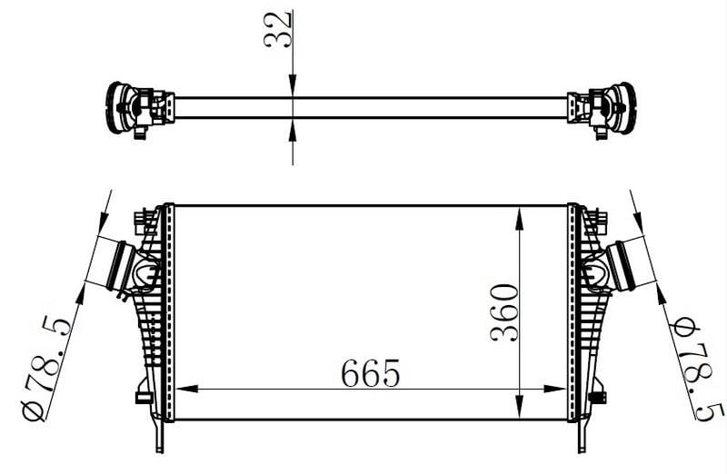 INTERCOOLER BRAZİNG INTERCOOLER 665X360X32 INSİGNİA 2.0 CDTİ 08 96554