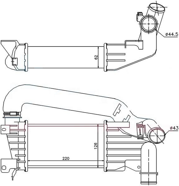 INTERCOOLER BRAZİNG INTERCOOLER A/M 220X126X62 ASTRA H 1.7 CDTİ 2004 96592