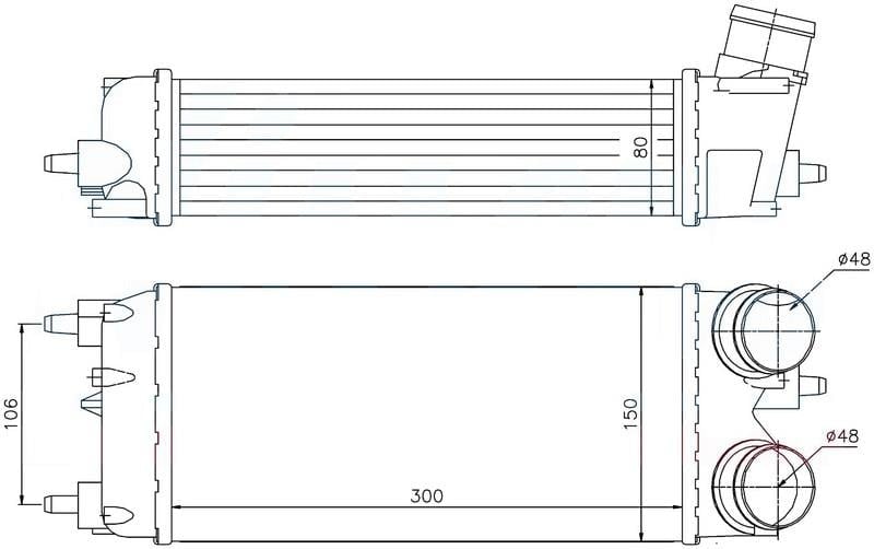 INTERCOOLER BRAZİNG INTERCOOLER A/M 300X150X80 FİESTA 1.5TDCI-1.6TDCI 12 / COURİER 1.6TDCI 2014 96553-AV219L440-AA187862