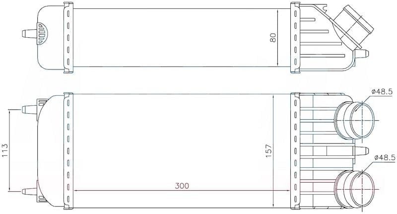 INTERCOOLER BRAZİNG INTERCOOLER A/M 300X157X80 207 1.6 HDI /C3 1.6 HDI 02 / C3 1.6 HDI 09 96612