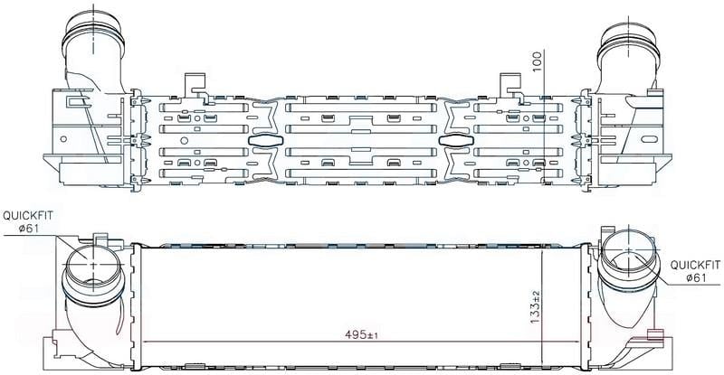 INTERCOOLER BRAZİNG INTERCOOLER A/M 495X135X100 1.18İ 2011 /1.20D 2011 /2.18İ 2012 /2.20D 2012 96450