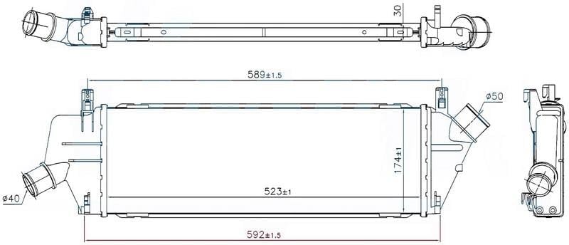 INTERCOOLER BRAZİNG INTERCOOLER A/M 523X174X30 MİCRA 1.5 DCİ 2002 96307