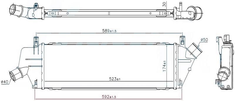 INTERCOOLER BRAZİNG INTERCOOLER A/M 523X174X30 MİCRA 1.5 DCİ 2002 96307