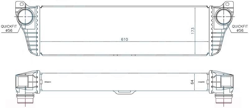 INTERCOOLER BRAZİNG INTERCOOLER A/M 610X173X64 VİANO W639 2.0 CDI 2003 / VİTO II W639 2003 96261