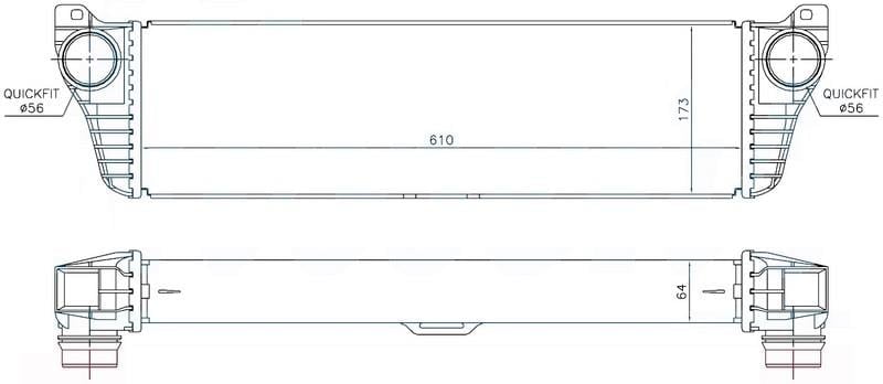 INTERCOOLER BRAZİNG INTERCOOLER A/M 610X173X64 VİANO W639 2.0 CDI 2003 / VİTO II W639 2003 96261