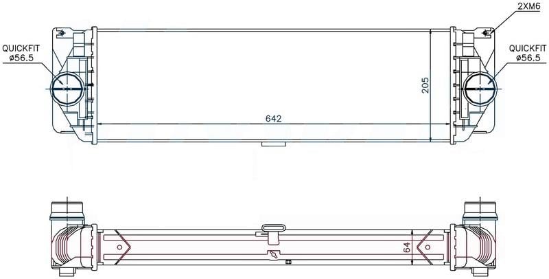 INTERCOOLER BRAZİNG INTERCOOLER A/M 630X158X50 VİANO W639 2.0 CDI 2003 / VİTO II W639 2003