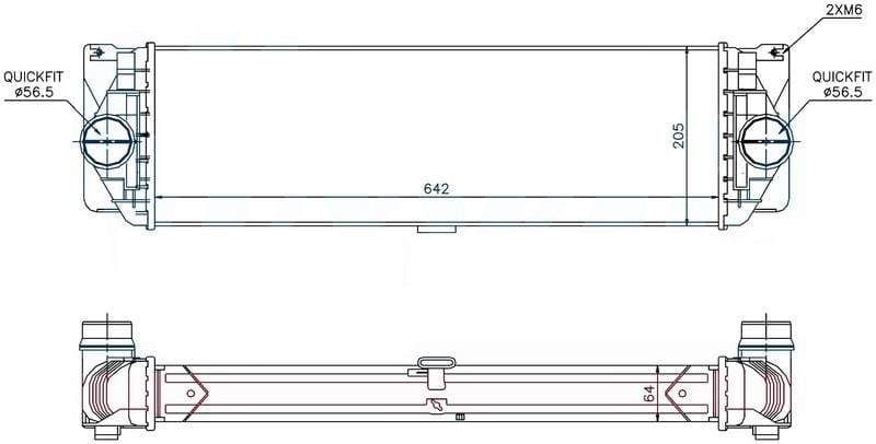 INTERCOOLER BRAZİNG INTERCOOLER A/M 630X158X50 VİANO W639 2.0 CDI 2003 / VİTO II W639 2003