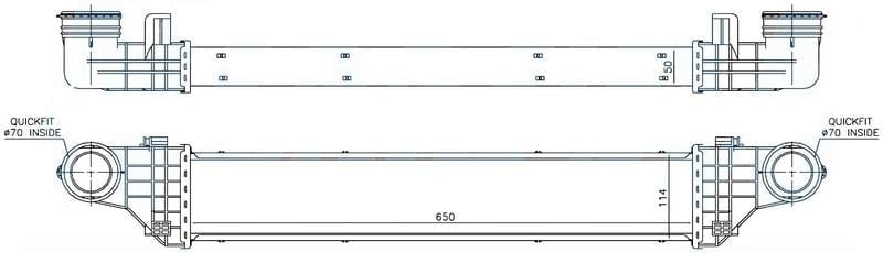 INTERCOOLER BRAZİNG INTERCOOLER A/M 650X115X50 E200 CDI 2002 W211