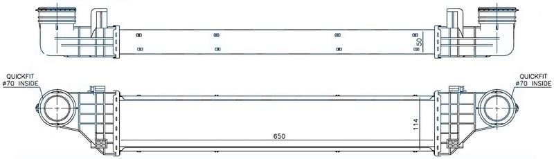 INTERCOOLER BRAZİNG INTERCOOLER A/M 650X115X50 E200 CDI 2002 W211