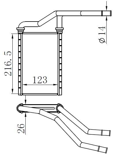 KALORİFER BRAZİNG HEATER A/M 123X216X26 SWİFT III 05 /SX4 06 /FİAT SEDİCİ 73991-7412060PA0
