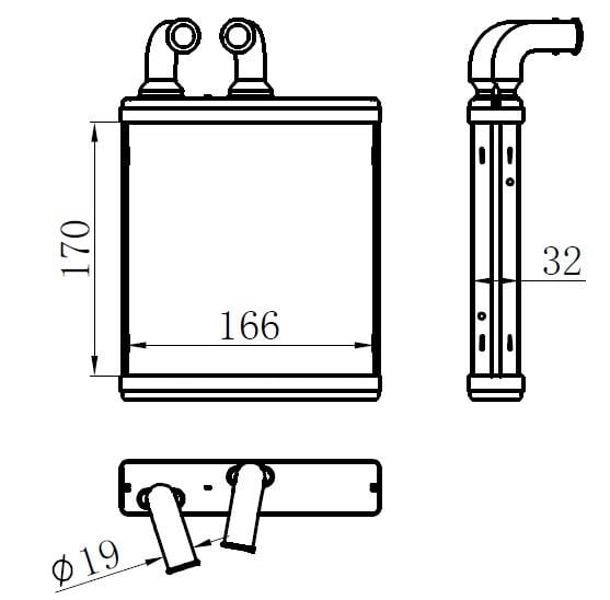 KALORİFER BRAZİNG HEATER A/M 170X170X32 FİESTA V1 2008 2012/1.4-1.5-1.6 TDCİ/1.25-1.4 İ 71771-1740613