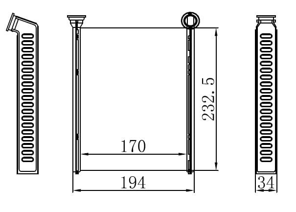 KALORİFER BRAZİNG HEATER A/M 170X234X26 308 1.4/1.6HDI 07 / C3 09 71162
