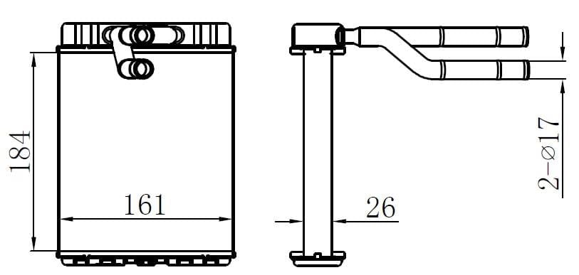 KALORİFER BRAZİNG HEATER A/M 185X165X26 HD75 TRUCK