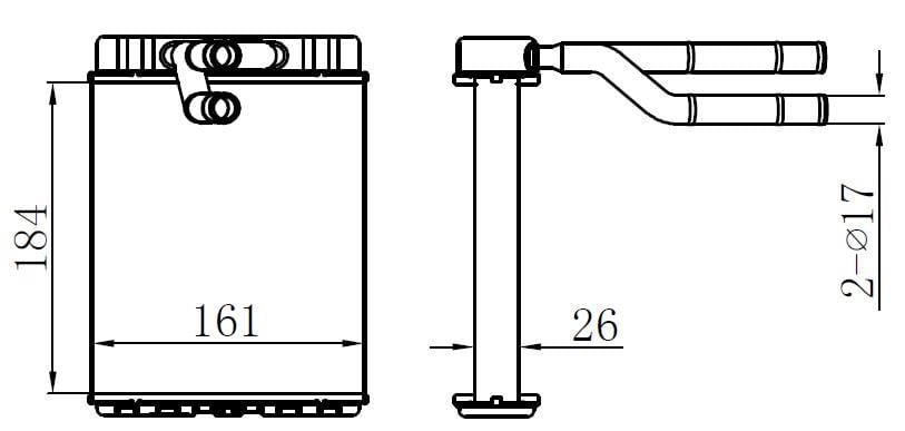 KALORİFER BRAZİNG HEATER A/M 185X165X26 HD75 TRUCK