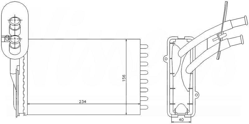 KALORİFER BRAZİNG HEATER A/M 234X181X26 GOLF/PASSAT/JETTA/POLO/CORDOBA/CADDY/TOLEDO/A3/IBİZA PLASTİK 73961